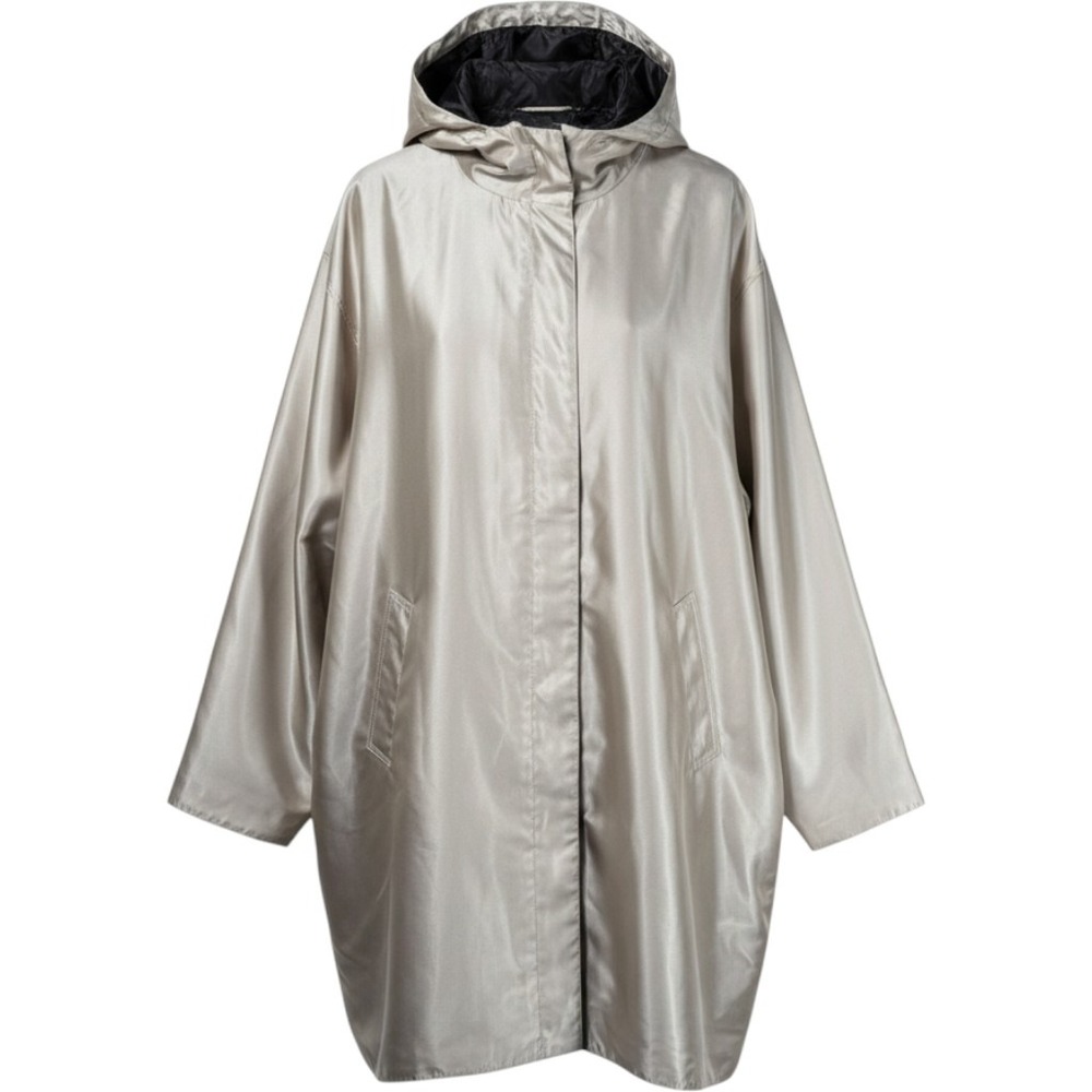 Mycra Pac Reversible Hooded Rain Jacket Black Champange Made in USA Size 2 ML